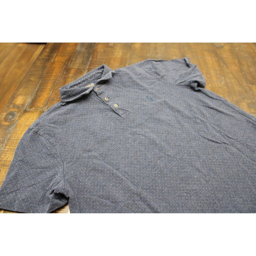 Polo Ralph Lauren Custom Slim Fit Polo Shirt Mens Large Blue Polka Dot Jersey